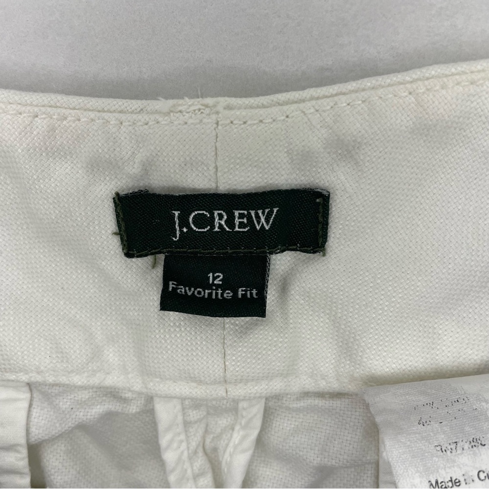 White J Crew Linen Wide Leg Pants Women's Size 12 #5084 - Picture 3 of 11
